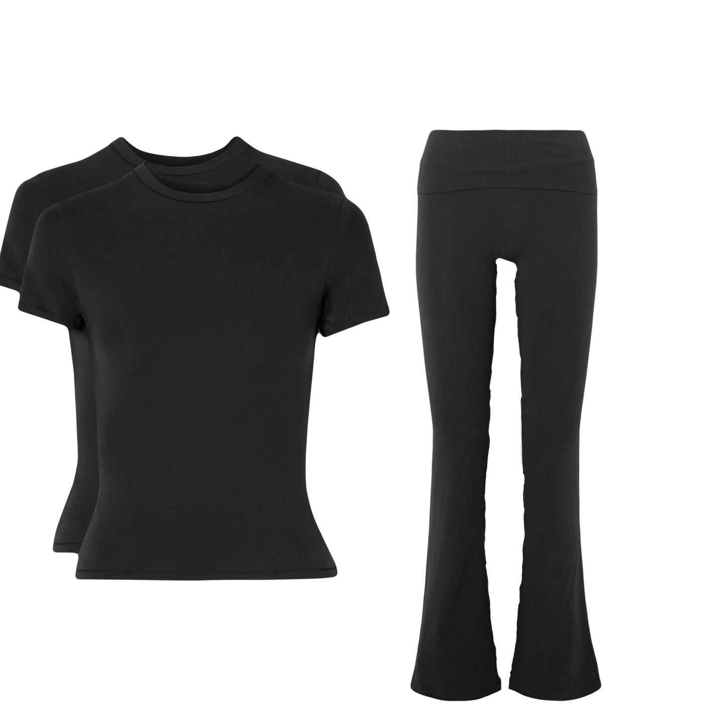 Black Shirt + Flares Set