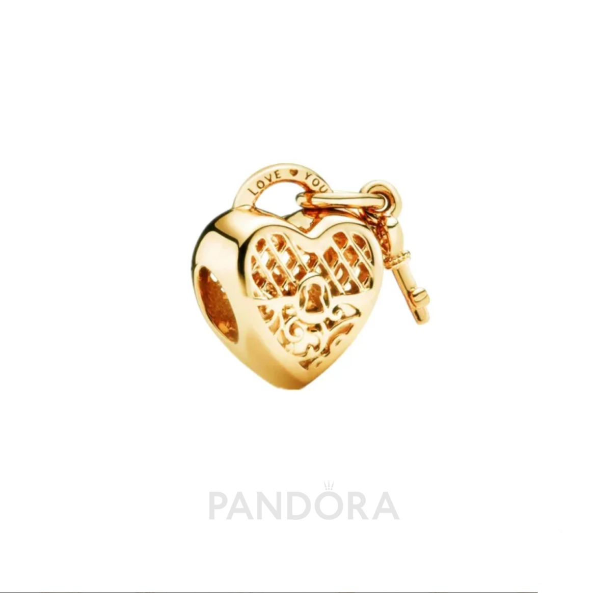 Heart with Lock Gold Charm
