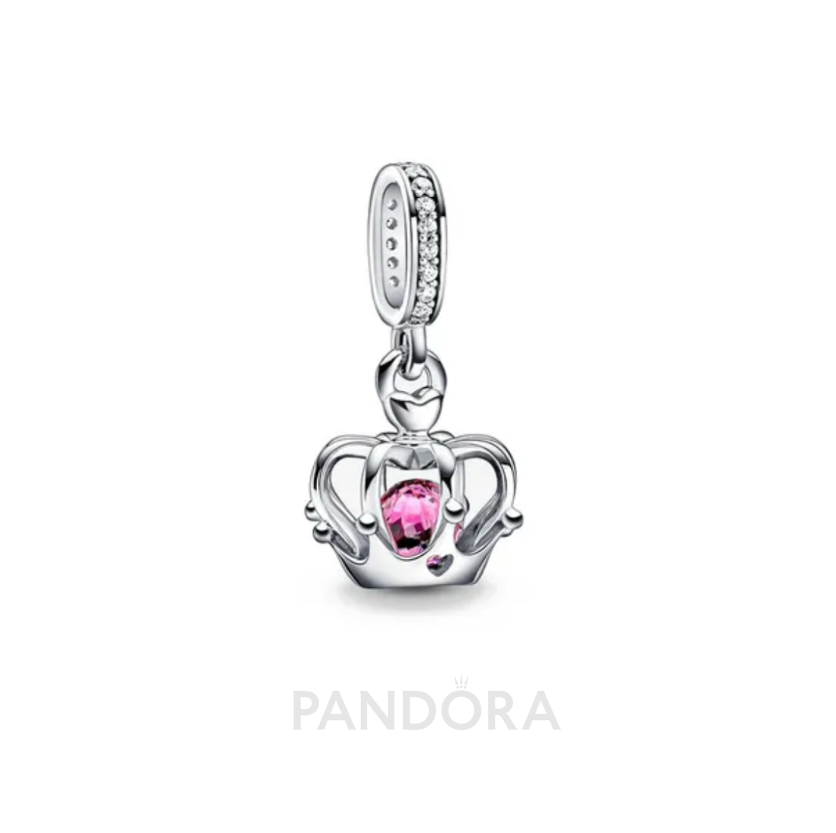 Pink Silver Tiara Charm