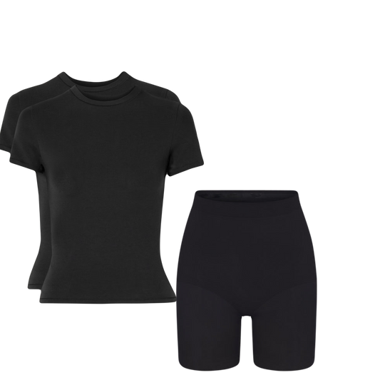 Black Skims Shirt + Short Set