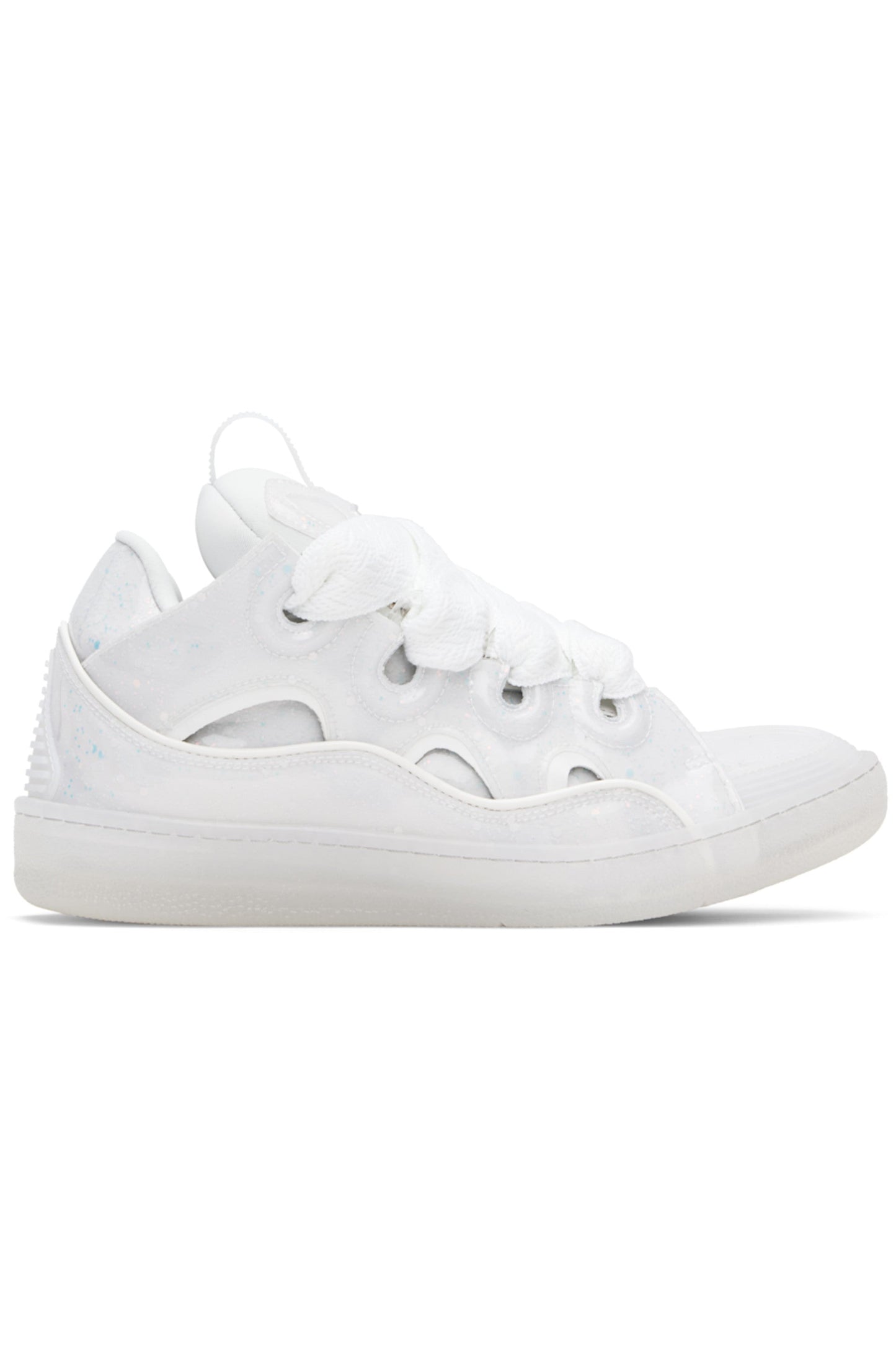 Lanvins - White and Grey Leather Curbs