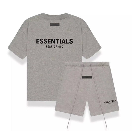 Essentials Dark Oatmeal Shorts Set