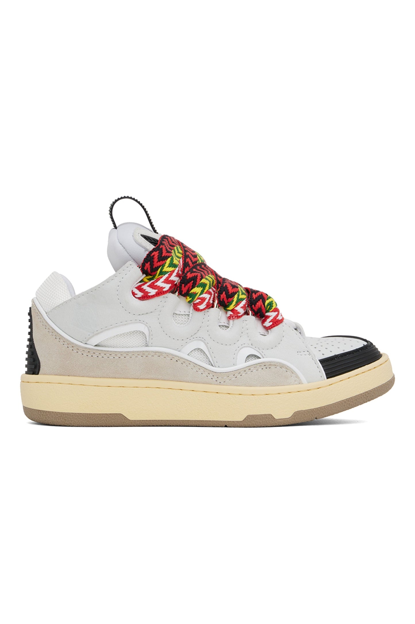 Lanvins - White and Grey Leather Curbs